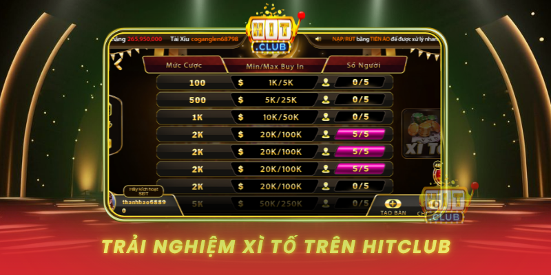Trai Nghiem Xi To Tren Hitclub